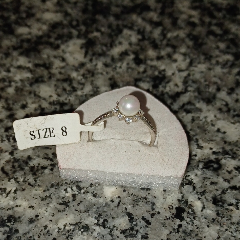 Dainty Silver and White Ring Collection